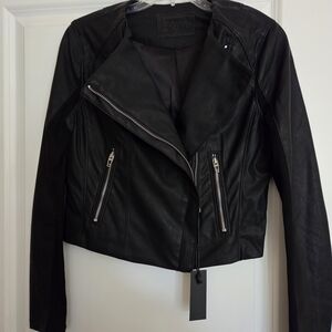 Blank NYC Black Faux Leather Women's Jacket Sz XSmall NWT